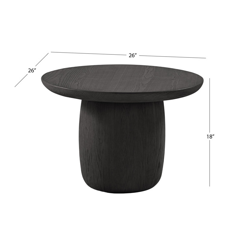 Table de bout en chêne Gasaway, blond, Noir