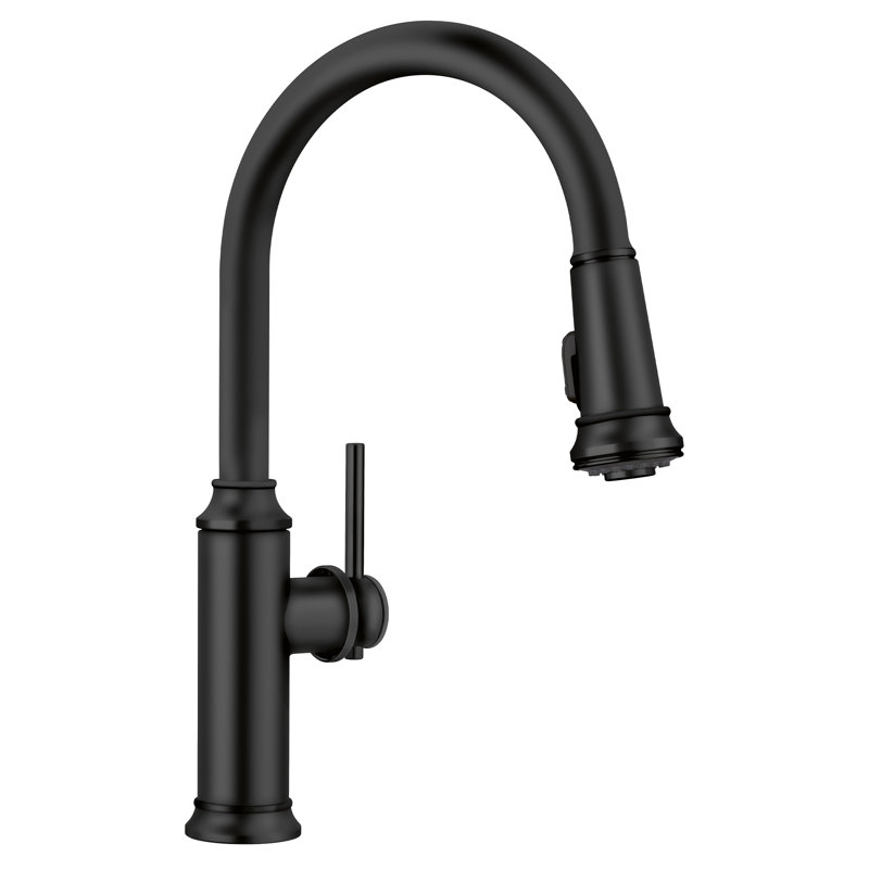 Empressa High Arc Pull-Down Dual-Spray Kitchen Faucet, Matte Black
