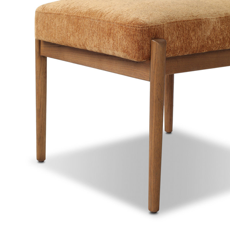 Abella Genuine Leather Upholstered Back Side Chair Dining Chair,  Balkan Ochre/Dharma Ochre