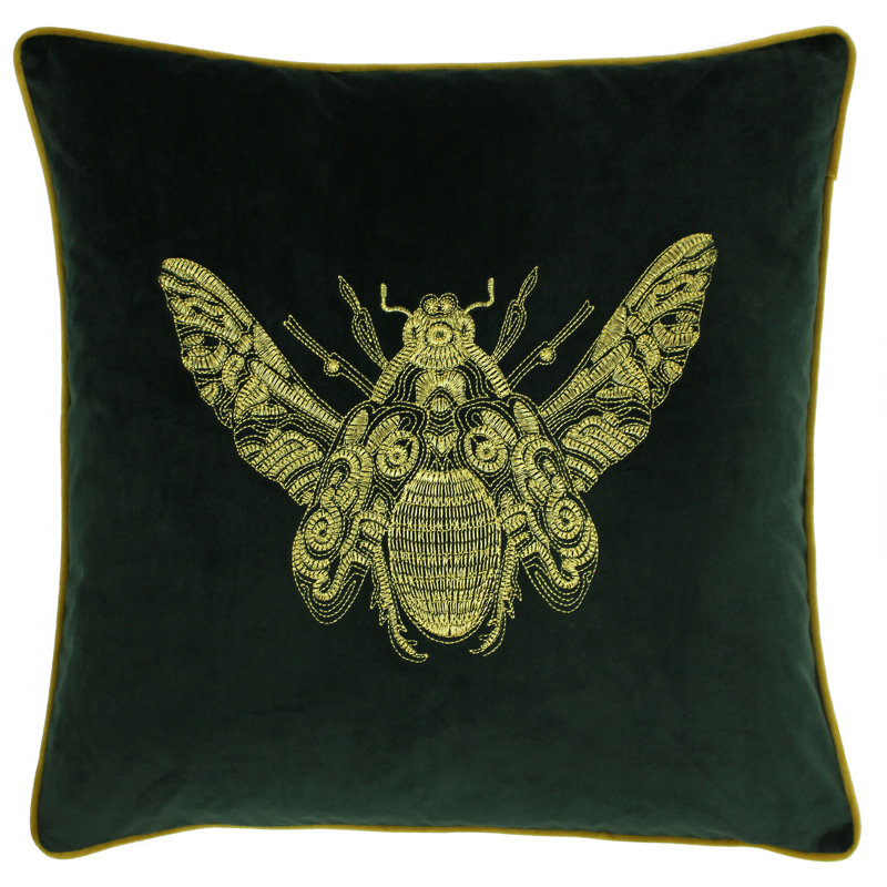 Animal Print Square Cushion Cover, Green, Pillow Cover & Insert
