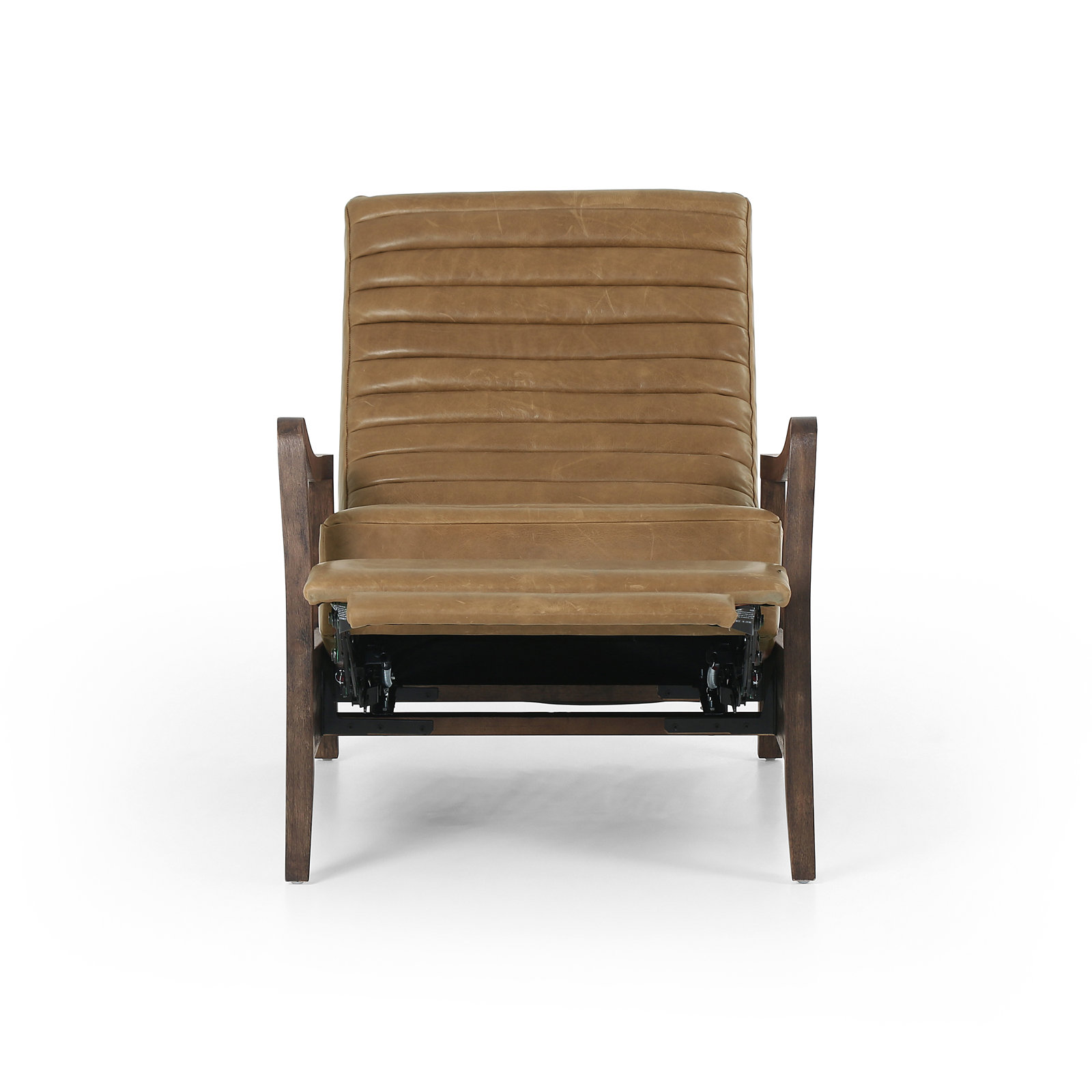 Neeley Genuine Leather Recliner, Camel Brown