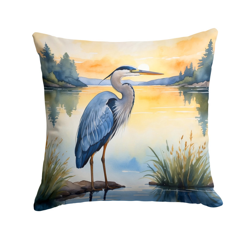 Coussin Blue Heron in the Golden Hour, Carré 18 po