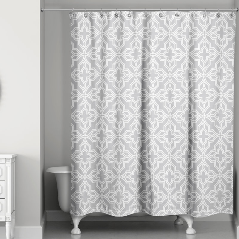 Rideau de douche géométrique simple, Gris