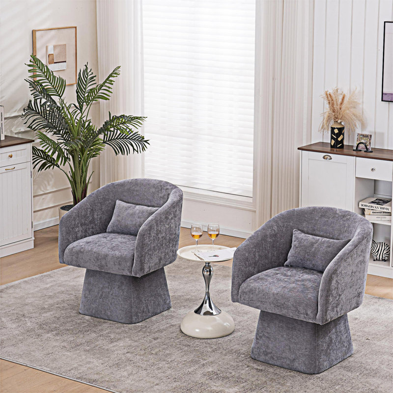 Fauteuil d'appoint pivotant rembourré, Gris