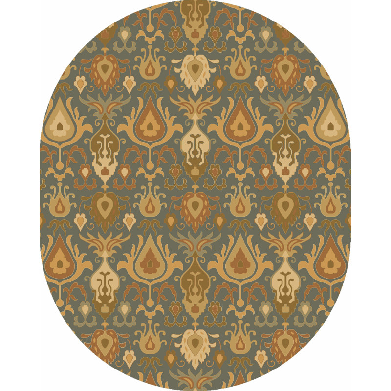 Arden Wool Ikat Indoor Rug, Oval 8' x 10'