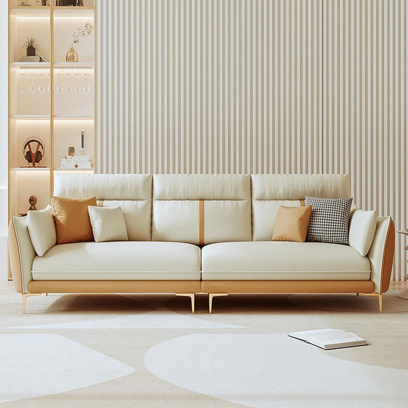 Ensemble de salon en similicuir 3 pièces beige