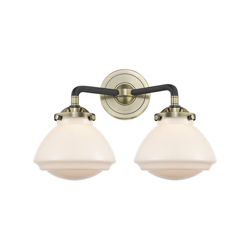 Éclairage pour salle de bain 2 lumières Chesterville, Granuleux, Incandescente, Laiton antique noir