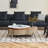 43.3" Swivel Lift‑Top Coffee Table Faux Leather Upholstered with Storage -Stainless Steel Legs