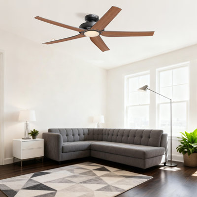 Fanzilla Ashlyn 52" Indoor Modern Ceiling Fan with Single-Tone Blades, LED Light and Remote