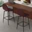 Modern PU Upholstered Swivel Bar Stools With Back Support & Metal Legs(Set Of 2)