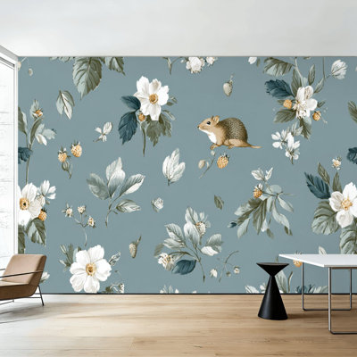 Peel and Stick Wallpaper Vintage Cottagecore Animal Rustic Farmhouse Forest Frog Rat Bunny Wall Murals 100"H x 144"W Removable PVC Wall Paper Self-Adhesive Wall Decor for Bedroom Living Room Home Office