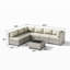 Ensemble de canapé modulaire d'extérieur 7 pièces avec osier en PEHD, coussins et table basse, ensemble de conversation modulaire pour patio-49195689