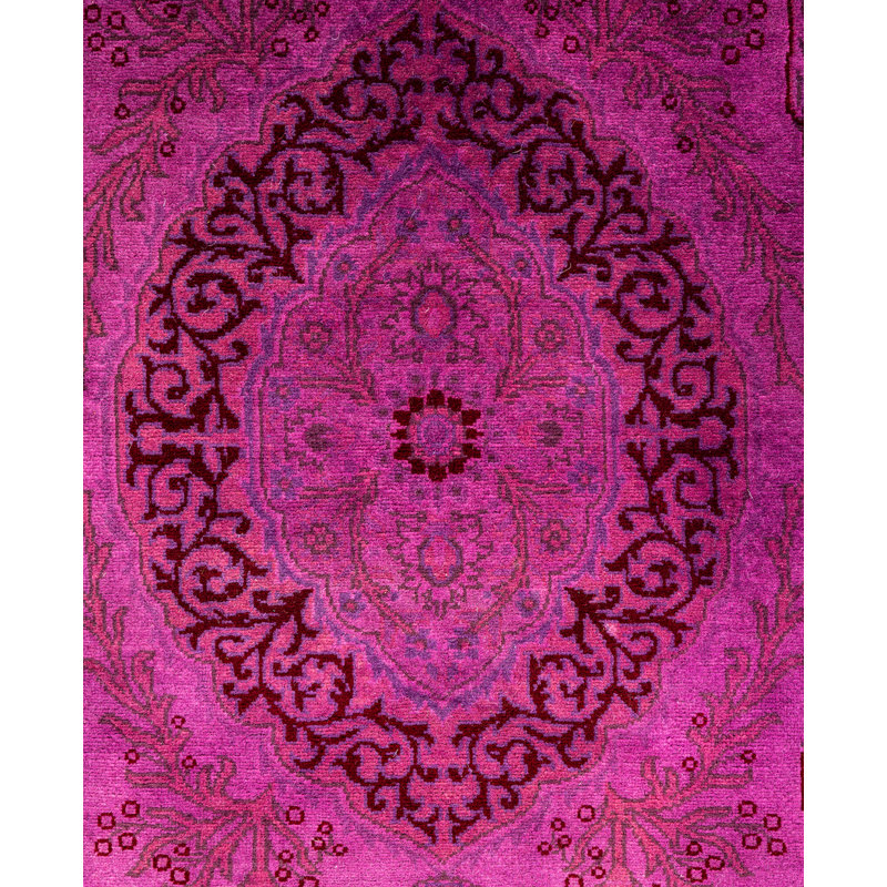 Overdyed Hand-Knotted Wool Modern-Contemporary Purple Area Rug 2' 8" x 4' 3"