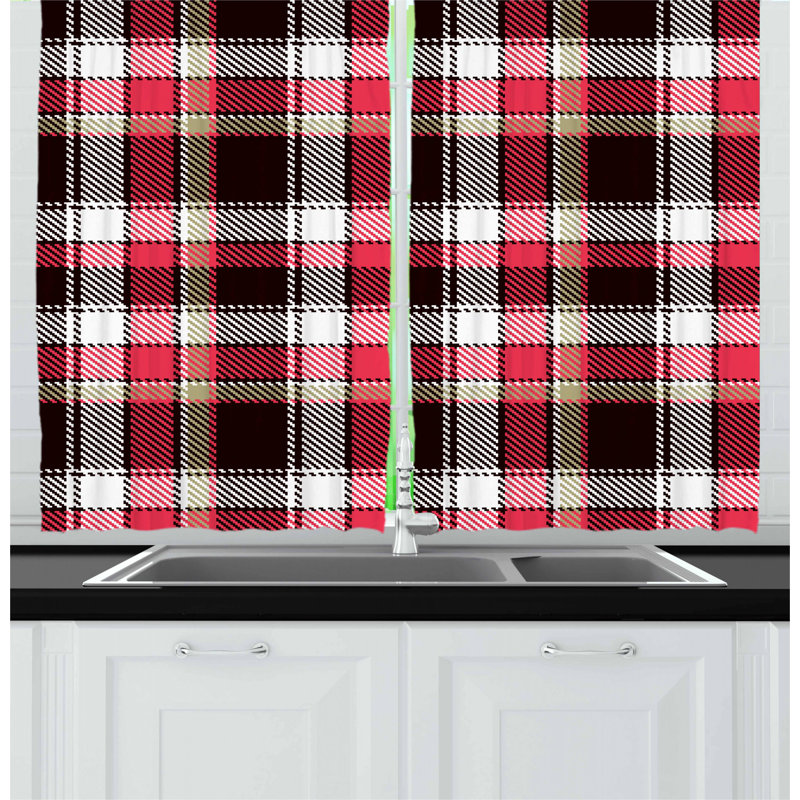 Striped Pointed Kitchen Curtain