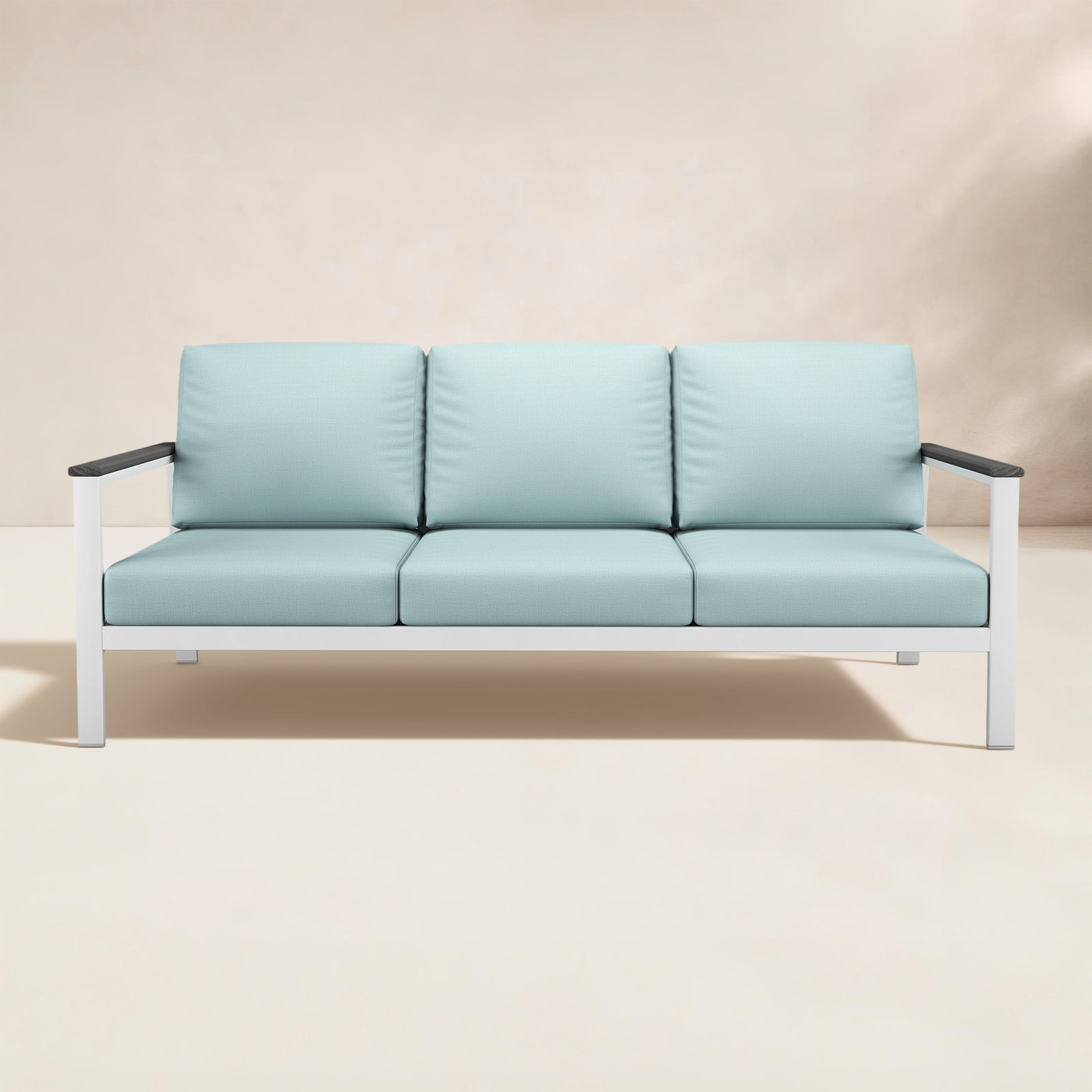 Townsend 80" Sunbrella® Patio Sofa, Gray, Bliss Dew