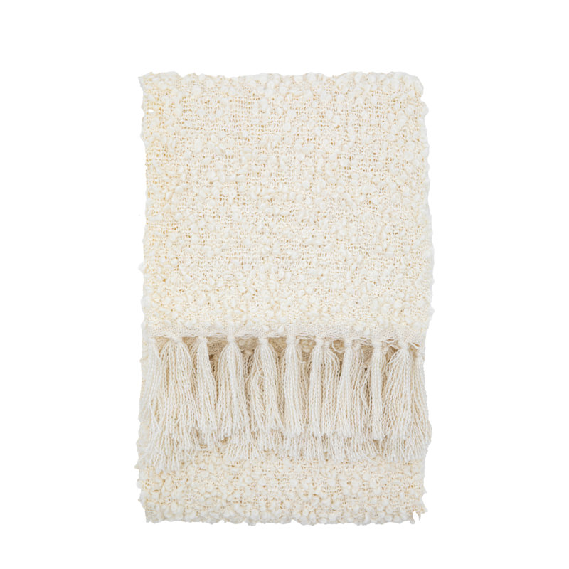 Nostrand Hand Woven Throw Blanket, Natural
