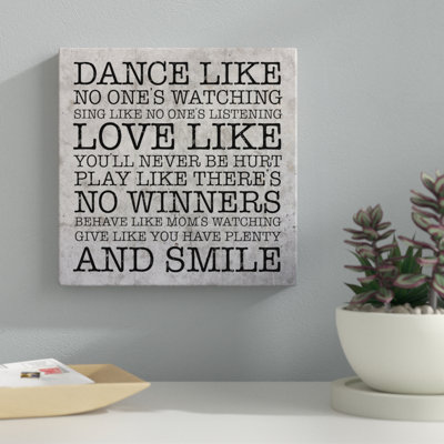 « danse like.... » art textuel sur bois