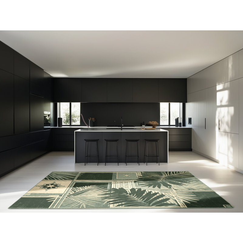 Tapis vert moelleux moelleux en peluche Estaugh, 8 x 10