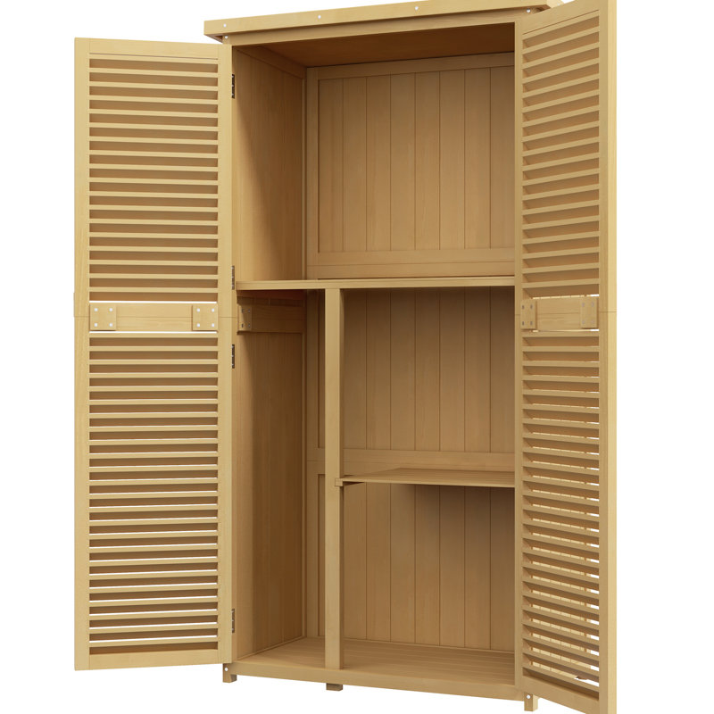 Remise extérieure en bois jaune de 5 pi x 3 pi avec toit en asphalte - Maximisez votre espace de rangement de jardin et votre équipement de portes verrouillables contre les intempéries