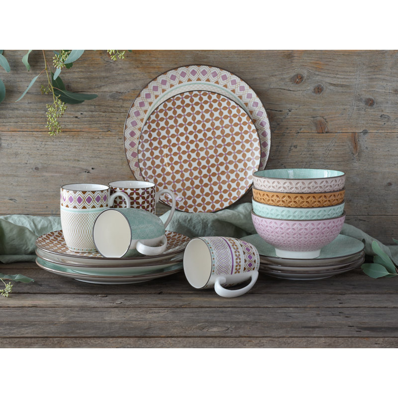 Mandala 16 Piece Dinnerware Set, Service for 4