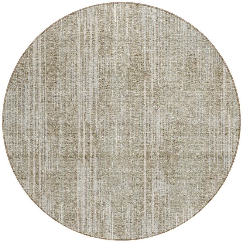 Tapis intérieur lavable rayé 8 pi beige et ivoire 8 po