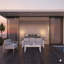 Ensemble de conversation 3 pièces pour patio moderne en aluminium, canapé 5 places avec lumière épaisse et table basse-1482192091