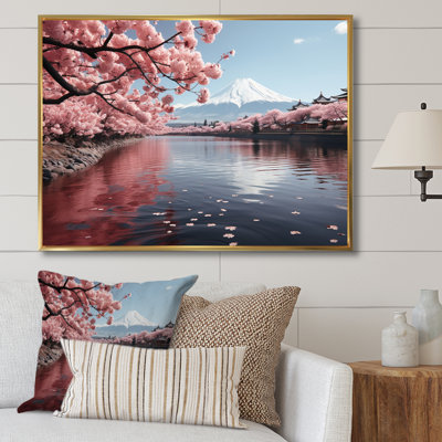 Japon Art Pink Mount Fuji V - Japan Art Canvas Prints