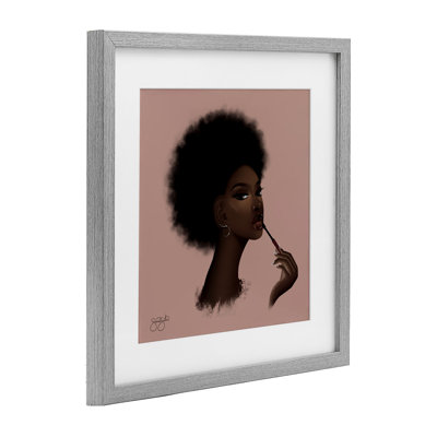 Glam Girl with Lip Gloss Framed Print Under Glass, design by Sierra Siler