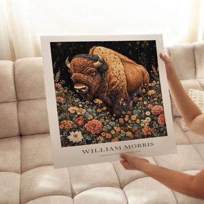 Animaux, reproduction d'art sans cadre William Morris Bison I Cottage