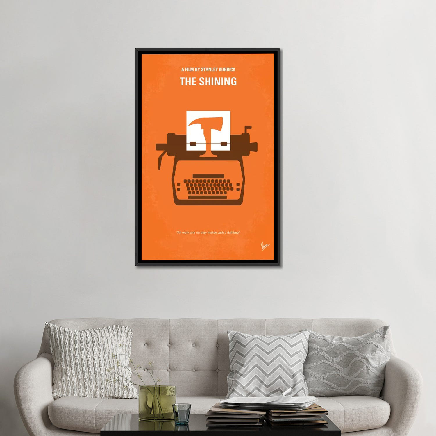 The Shining Minimal Movie Poster' Vintage Advertisement on Wrapped Canvas East Urban Home Format: Black Framed Canvas, Mat Color: No Mat, Size: 48 H