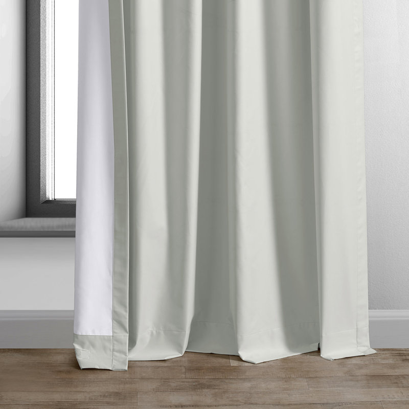 Kingsteignt Thermal Blackout Rod Pocket Single Curtain Panel, Warm White, 50" W x 108" L