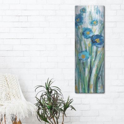 «Tall Blue Flowers 1» par Silvia Vassileva, art mural en métal