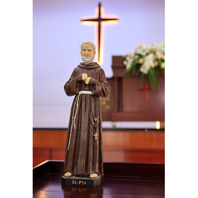 24 in St. Padre Pio Figure Statue Religious Decor Indoor/Outdoor