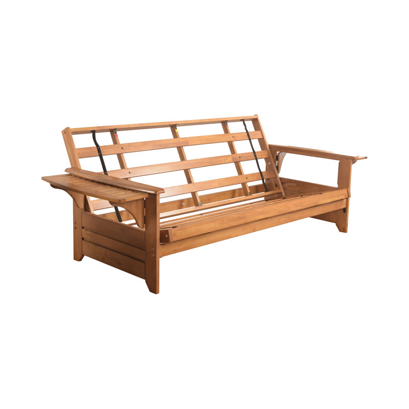 Base de futon pleine grandeur Johnte, matelas non inclus   , Noyer cendré