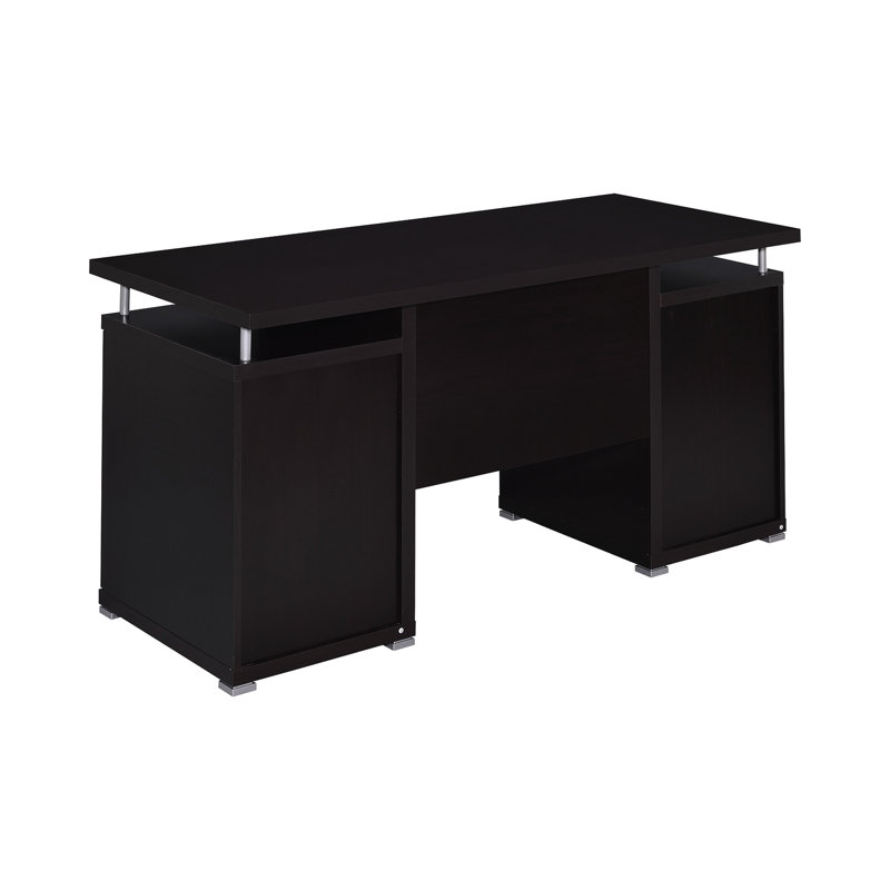 Bureau d'ordinateur en cappuccino charmant avec tiroir et table d'armoire 2 tiroirs pour plus de commodité