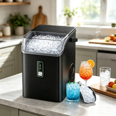 Machine à glaçons portative à pépite, sortie quotidienne 36 lb, machine à glace à granules à croquer autonettoyante pour les réceptions de camping-car pour la maison