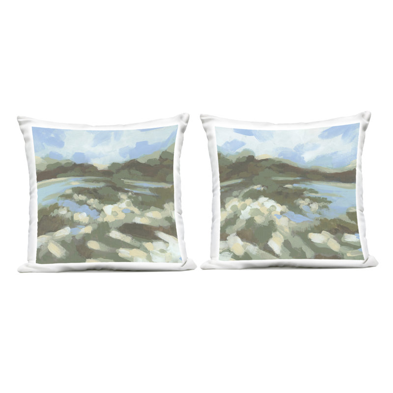 Coussin extérieur Stupell Industries Vivid Impressionist Landscape Design par June Erica Vess (ensemble de 2)