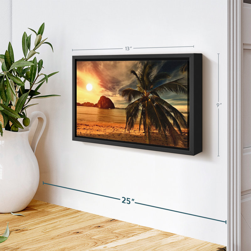 «Hot Beach Sunset Wall Art», H 13 po x l 9 po