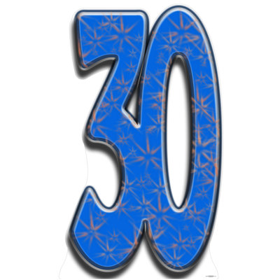 Number 30 Cardboard Standup