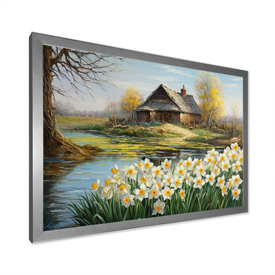 «White and Yellow Daffodils Country Charm I», reproduction sur toile