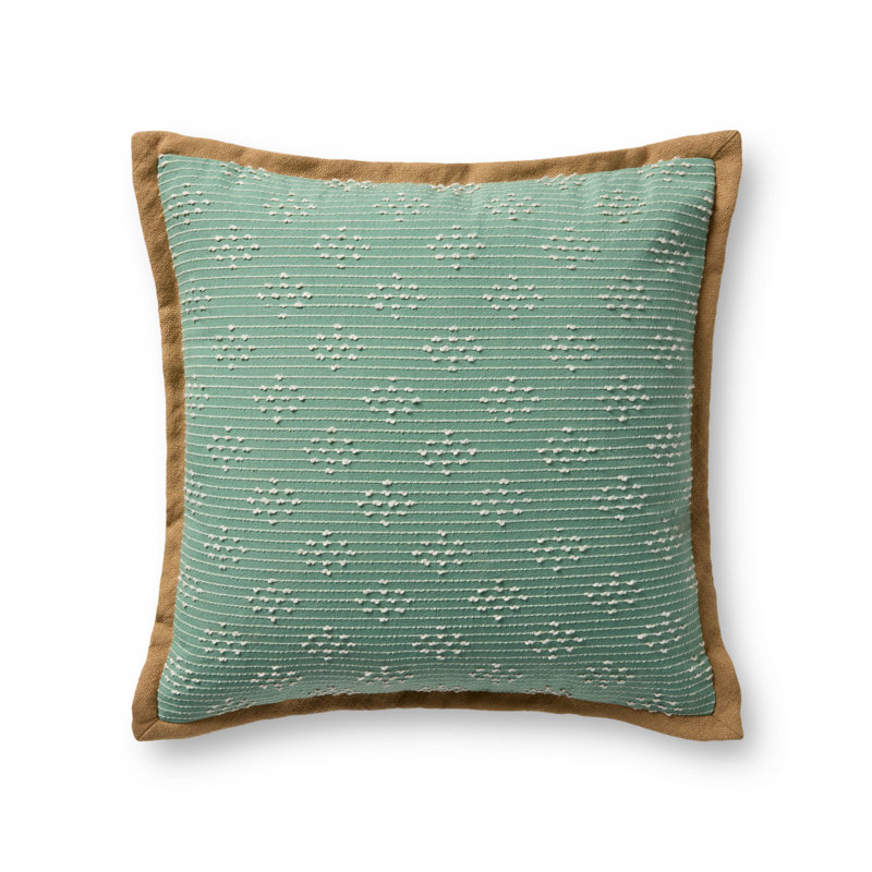 Coussin décoratif Loloi, Carré 20 po, Jaune géométrique, Inférieur