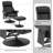 Dereion 2 Set Swivel Recliner with Ottoman, Reclining Chair with Massage, Faux Leather Lounge Chairs-1564601054