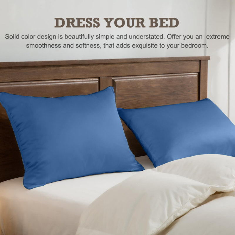 Taies d'oreiller luxueuses en soie avec fermeture à glissière cachée Luxe (ensemble de 2), Taies d'oreiller pour grand lit