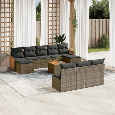 Ensemble de canapé de jardin Vidaxl gris
