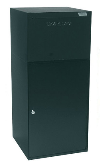 Steel Package Drop with Newspaper Compartment, Black