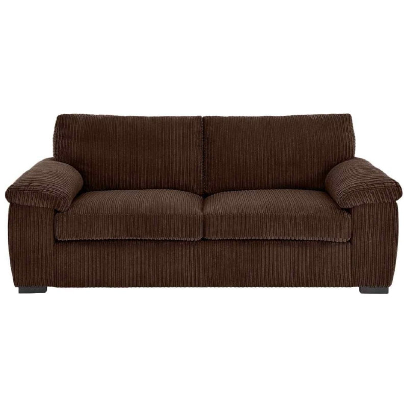 Soft Jambo Cord 3 Seater Amalfi Sofa for Small Living Room, Dark Brown