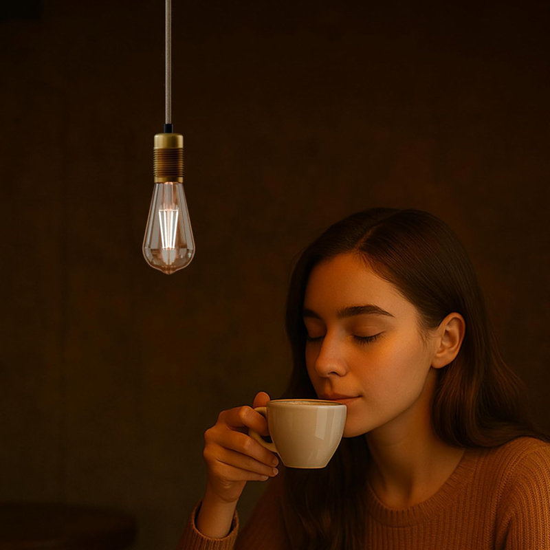 1 - Light Single Pendant, Yellow Brass