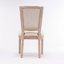 Chaises de salle à manger en bois massif de style français, tissu en lin crème, dossier carré (2 chaises de 2 pièces