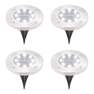 Stainless Steel Low Voltage Solar Powered Integrated LED Pathway Lights Pack