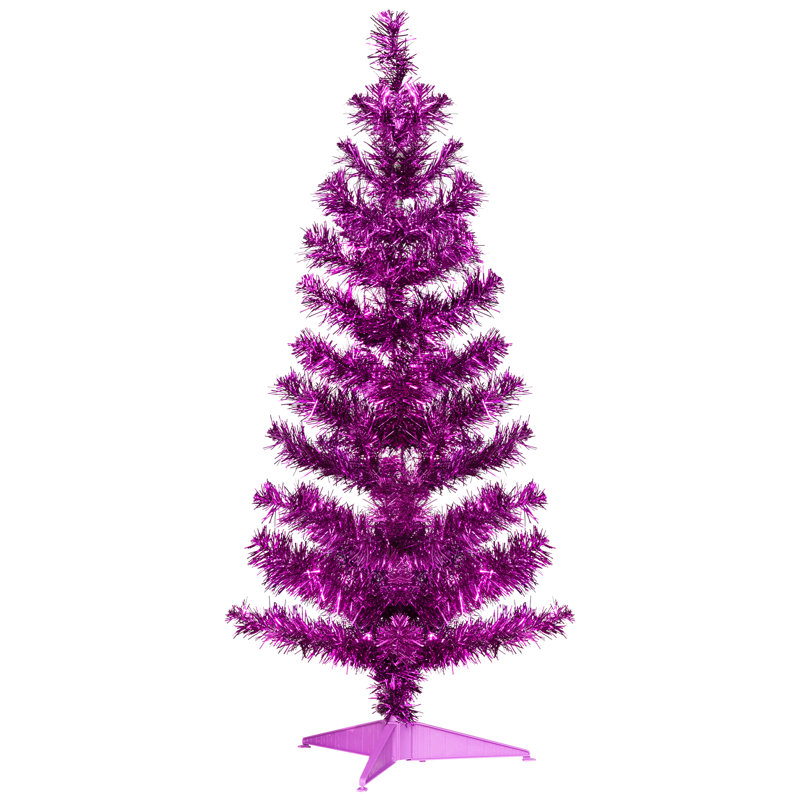 Arbre de Noël artificiel Tinsel - 3 pi - mauve, Non pré-éclairé